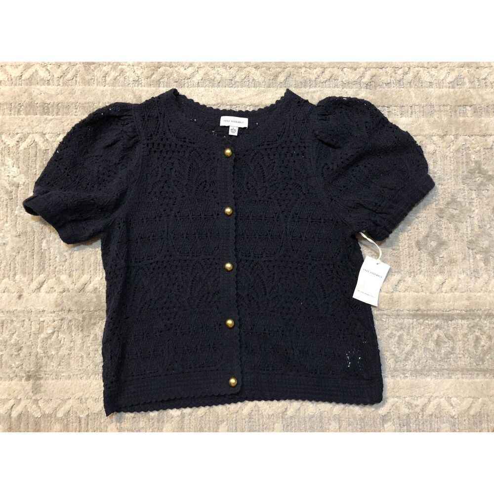 Woman's Large Navy Knitted Cardigan
